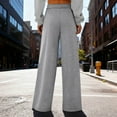 thumbnail image 4 of Miluxas Women Wide Leg Dress Pants High Waisted Button Zip Business Casual Trousers Versatile office Work Pants with Pockets, 4 of 9