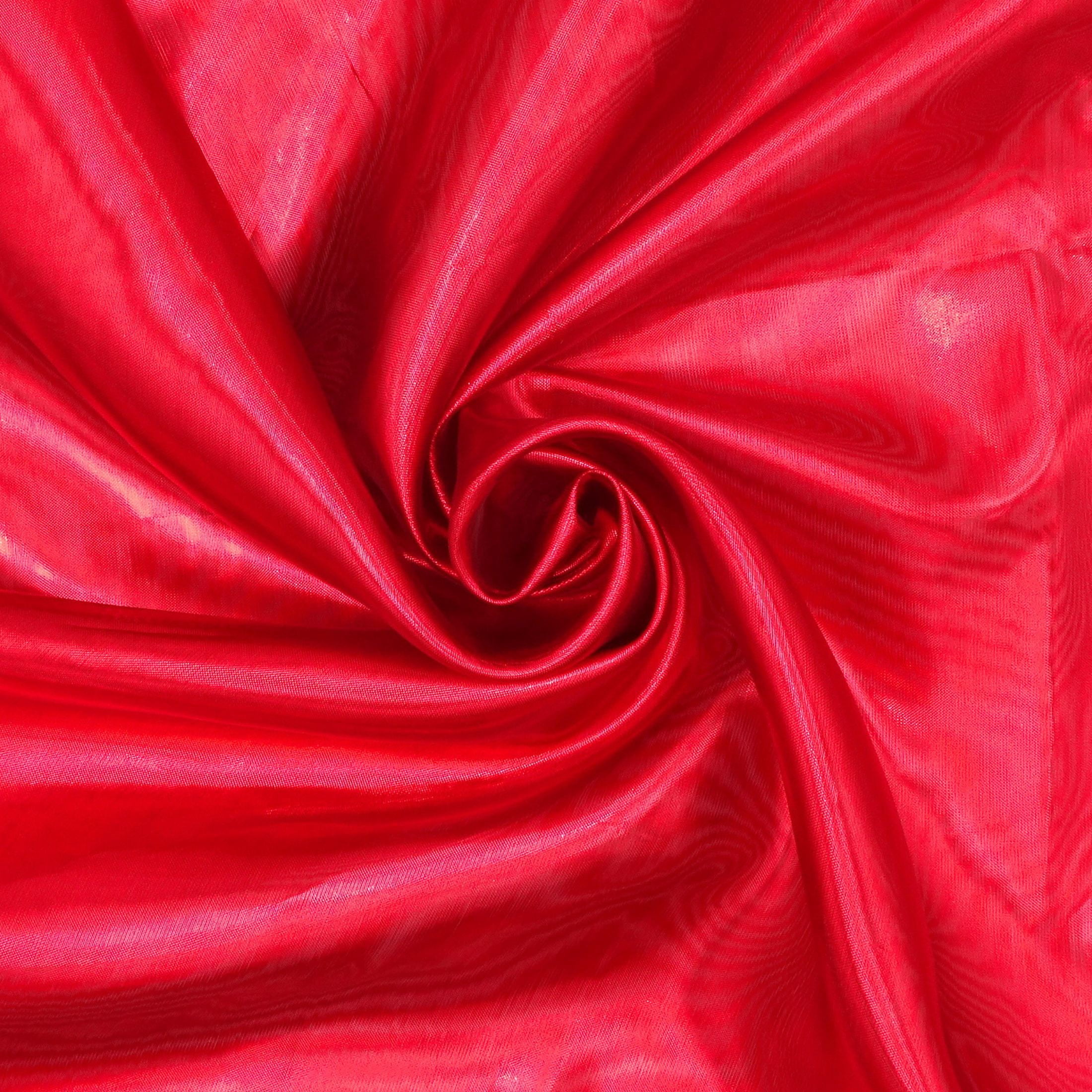 Hello Hobby 59” x 72” 73% Metallic 27% Polyester Tissue Lame 2 Yard Precut Fabric, Red, 59" Wide for Sewing & Crafting