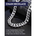 thumbnail image 5 of Bandmax 12MM Stainless Steel Mens Chain Necklaces Miami Cuban Link Chain for Men 30 Inches Chunky Cuban Chain Men Jewelry Birthday Valentines Father Day Gift for Dad Son Husband, 5 of 9