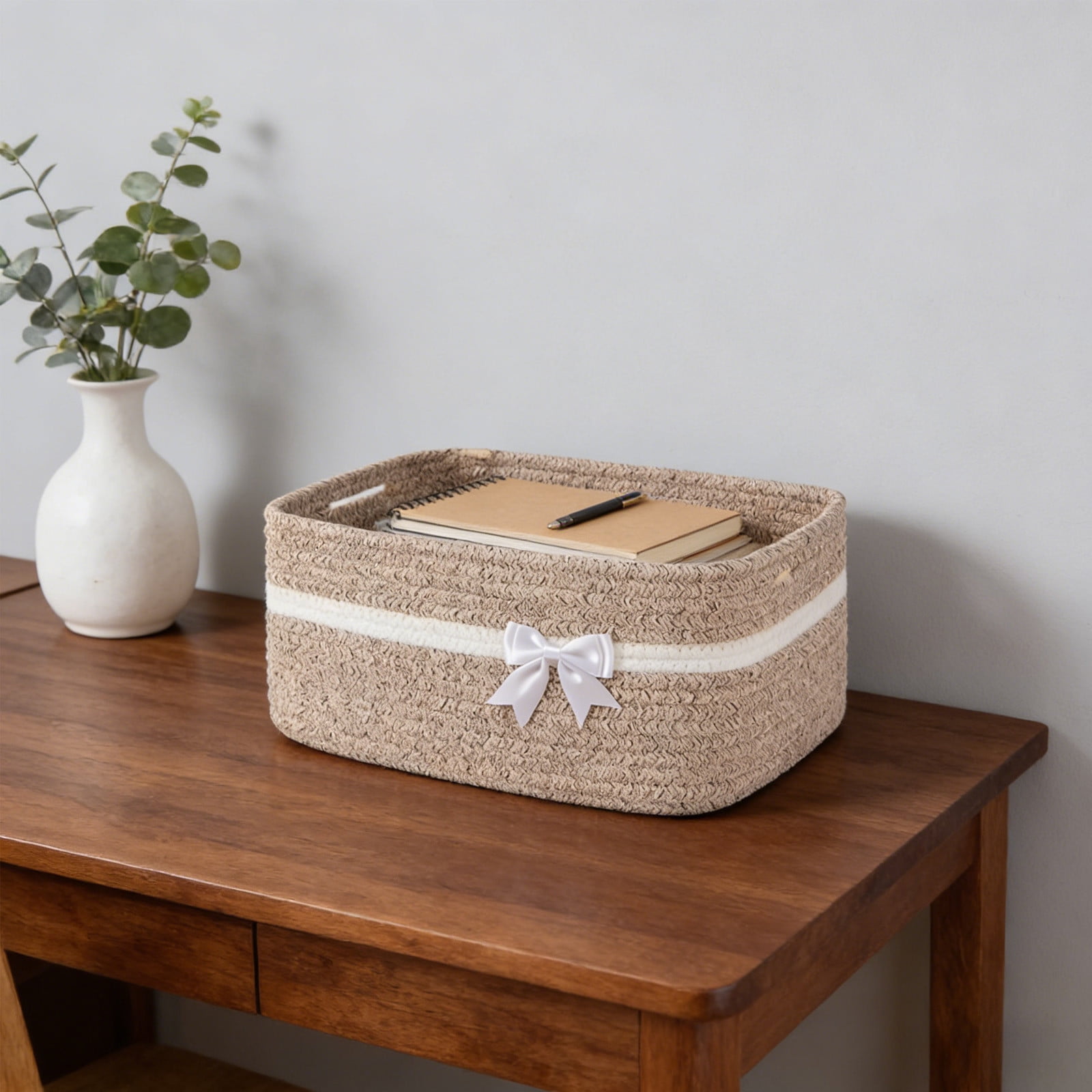 Dpityserensio Holiday Gift Storage Basket With Packaging Woven Storage Bin Valentine's Day