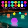 thumbnail image 2 of IMAGE 6PCS RGB Color Changing LED Pool Ball Lights with Foldable Hook for Pool Party Garden Outdoor Float Hang Decors, 2 of 8