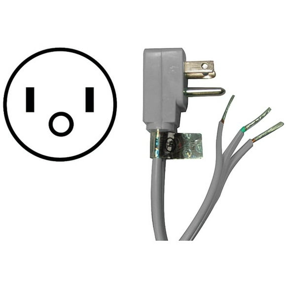 Certified Appliance Accessories(R) 15-0346 15-Amp 90deg -Plug Appliance Power Cord, 6ft