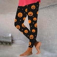thumbnail image 5 of Tnhcen Women's Halloween Spooky Pumpkin Print Yoga Pants - Festive Stretch Leggings with Bat Motifs Fitted Activewear for Yoga & Parties Soft Brushed Fabric S-2XL, 5 of 6