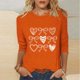thumbnail image 2 of RKSTN Valentines Gift 3/4 Length Sleeve Womens Tops Oversized Crewneck Valentine Day Loves Heart Graphic Print Short Sleeve T Shirt Womens Casual Plus Size Round Neck Three Quarter Sleeve Tee Shirt, 2 of 6