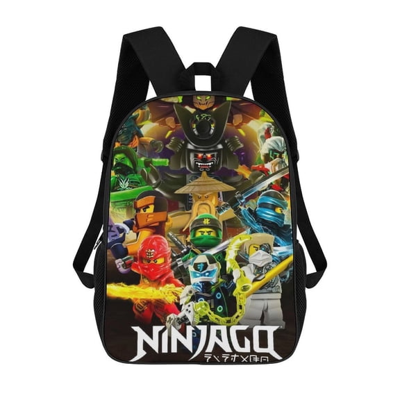 17 Inch Casual Shoulder Bookbag, Ninjago Backpack Knapsack Travel Bag Outdoor Hiking Hiking