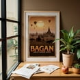 thumbnail image 6 of Bagan Travel Poster: Land of a Thousand Temples - Old Bagan Mandalay Region Myanmar (Burma) Illustration Travel Poster Sunset Vintage Landscape Architecture Oak Framed Wall Art Print 12 x 18 inches, 6 of 59