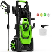 Electric Pressure Washer, 4800 PSI 3.0 GPM Power Washer with 35 FT Power Cord and 20 FT Hose, High Pressure Cleaning Machine with Foam Cannon, Hose Reel, 4 Connect Nozzles for Car/Patio/Fences