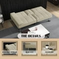 thumbnail image 6 of Bonzy Home Futon Versatile Sofa Bed with Cup Holders USB Port Foldable 2-Seater Guest Bed for Living Room, Ivory, 6 of 9