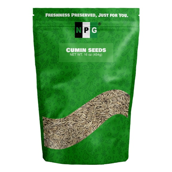 NPG Whole Cumin Seeds 16 Ounces, Raw All Natural Gluten Free Non-GMO, Whole Cumin Seed Bulk for Mediterranean and Southwest Asia Dishes