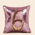 thumbnail image 1 of Housses de Coussin Vierges 16 Po X 16 Po Réversibles à Paillettes Magiques (Rose & Jaune), 1 of 5