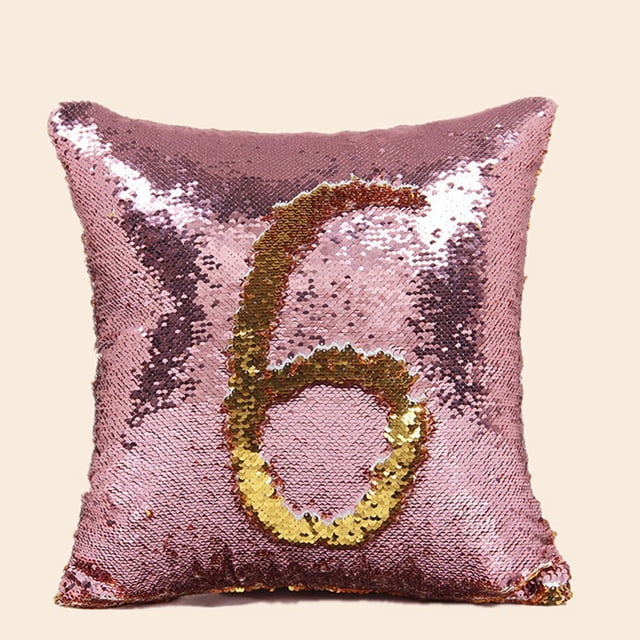 Housses de Coussin Vierges 16 Po X 16 Po Réversibles à Paillettes Magiques (Rose & Jaune)