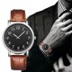 thumbnail image 1 of Reloj digital mujer pareja neutral moda diseño comercial reloj de cuero / B, 1 of 3