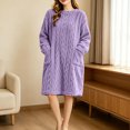 thumbnail image 5 of yillto Women Fleece Nightgowns Long Sleeve Plush Loungewear Sherpa Fuzzy Pajamas Pants 2 Piece, 5 of 7