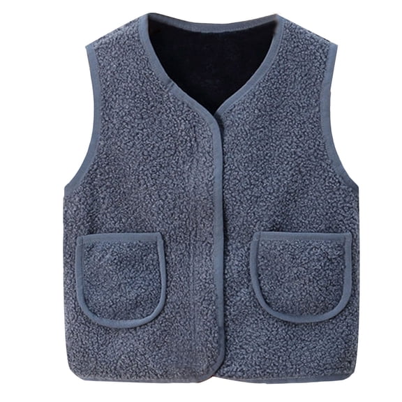 Toddler Baby Boy Girl Fleece Vest Fuzzy Sherp𝐚 Fleece Lined Sleeveless Waistcoat Fall Winter Faux Fu𝐫 Jacket with Pocket Coat