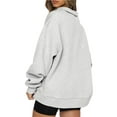 thumbnail image 5 of SAYOO Loose Fall  Sweatshirts for Women, Quarter Zip Solid Color Long Sleeve Casual Pullover, 5 of 6