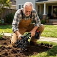 thumbnail image 3 of 24V 2-in-1 Cordless Tiller & Cultivator with Extension Pole, 2×4.0Ah Batteries Electric Garden Rototiller, Handheld Soil Cultivator for Weeding Trenching Lawn Care (2 * 24V Battery), 3 of 7