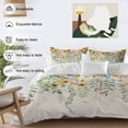 thumbnail image 3 of Queen 4 Piece Bedding Set Farmhouse Colorful Flower Sunflower Leaves Soft Breathable Duvet Cover and Pillowcase,Vintage Linen Duvet Cover Set Washable Bed Sheets for Bedroom Dormitory Guest Room, 3 of 9