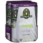 Sambazon All Natural Organic Lo-Cal Acai Berry Energy Drinks, 12 Fl. Oz., 4 Count