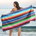 thumbnail image 7 of GZHJMY Color Stripe Beach Towel,Absorbent Quick Dry Sport Towel Oversized Lightweight Soft Bath Towel for Travel Sports Pool Swimming Bath Camping 31x71in Bath Towels, 7 of 7