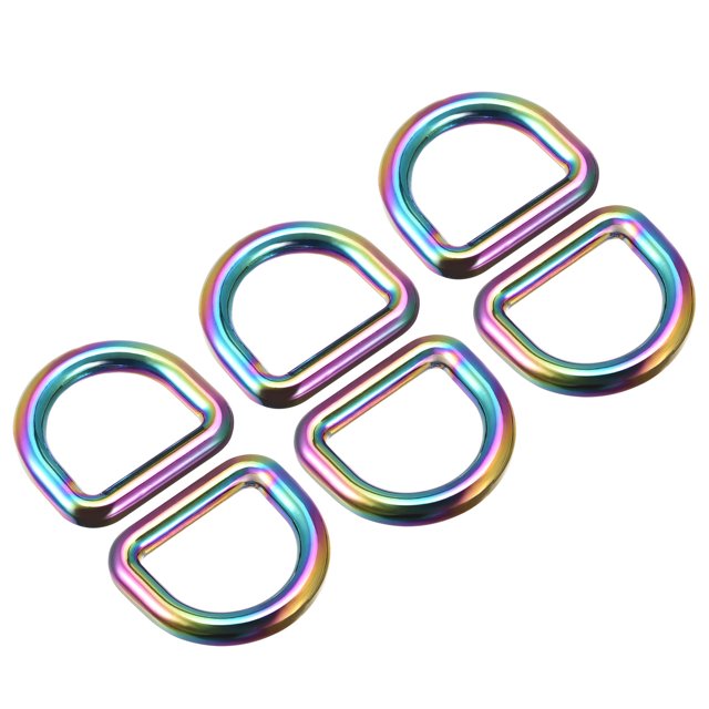Unique Bargains Metal D Ring 20mm Zinc Alloy Electroplated Colorful 6 Pack