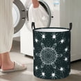 thumbnail image 4 of DouZhe Waterproof Collapsible Large Laundry Baskets, Spider Web Trap Prints Circular Hamper with Handles, Dark Green, 4 of 6