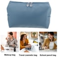 thumbnail image 3 of Unique Bargains 1 Pcs Makeup Bag Cosmetic Travel Bag Waterproof PU Leather Case Makeup Bag for Women S Size Blue, 3 of 6