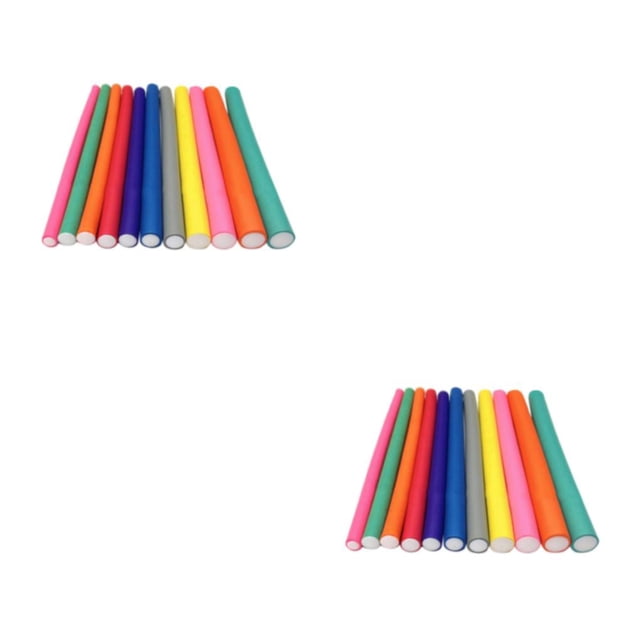 maskred 10x Hair Foam Curler Roller Set Effortless DIY Hair Curling Flexible Rods for Easy Styling 12mm 10 Pcs 2Set