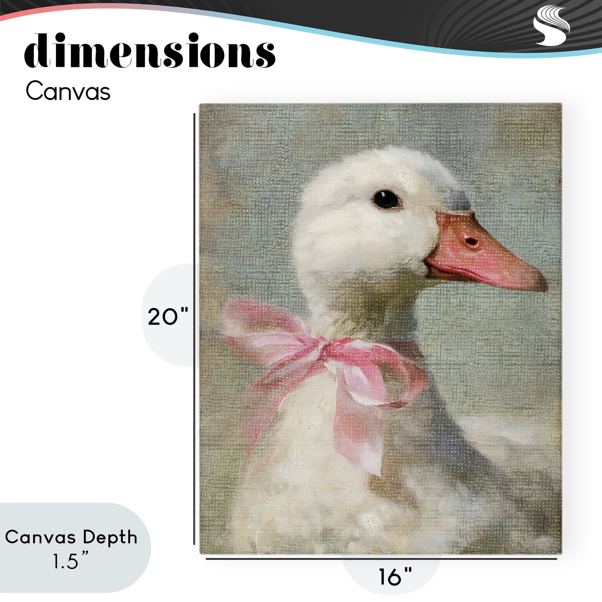 Stupell Industries Portrait of Pink Bow Goose Canvas Wall Art, design by LSR Design Studio