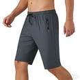 thumbnail image 6 of Besolor Mens Athletic Shorts Knee Length Lightweight Quick Dry Running Workout Drawstring Elastic Waist Shorts with Zipper Pockets(X-Large,Gray), 6 of 6