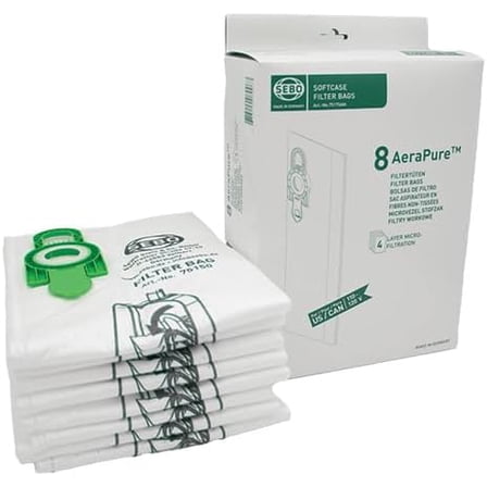 Softcase CE12 Filter Bag Box, 8 Four-Layer -filtration bags with caps, part number 75175AM, white