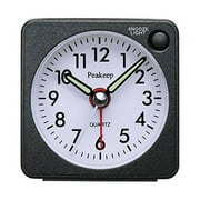 Peakeep 2.25" x 2.25" Analog Alarm Clocks, MHP-3222-Black