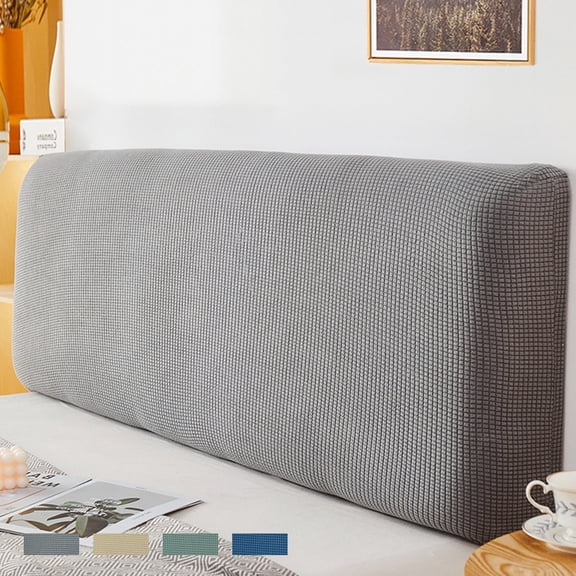 Oefntac Couch Cover Headboard Slipcover Polyester Embroidered Dustproof Protector Stretch Easy Install for Queen Bed Bedroom Decor