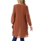 thumbnail image 3 of INSPIRAR CHIC Blusas Asimétricas de Manga Larga con Cuello Redondo para Mujeres, Casual y Elegante, Color Marrón Claro, 3 of 6