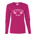 thumbnail image 2 of Wild Bobby Support The Girls Funny Hope Breast Cancer Awareness Women Graphic Long Sleeve T-Shirt, Fuschia, X-Large, 2 of 6