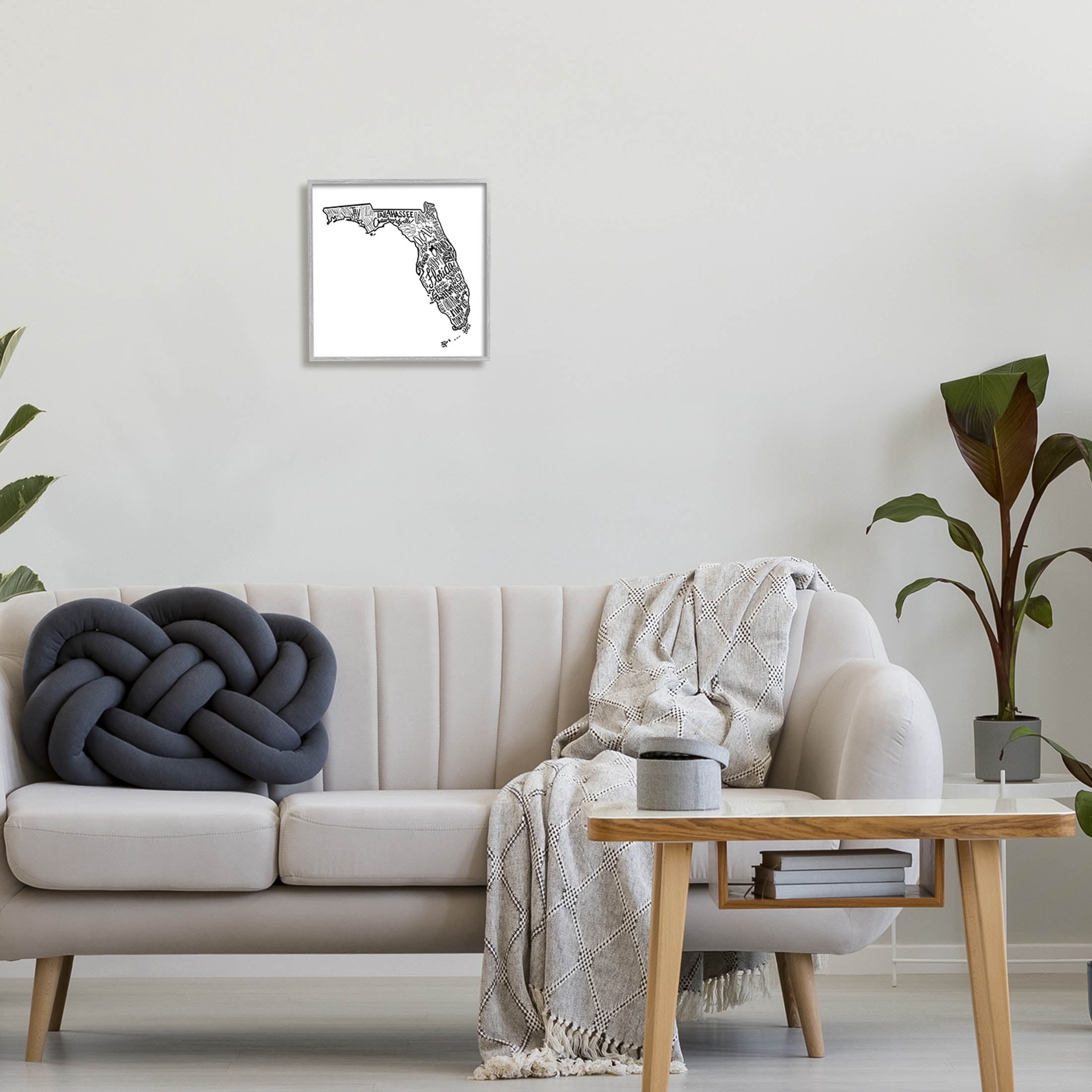 Stupell Industries Florida State Typography Cities Graphic Art Gray Framed Art Print Wall Art, Design by The Saturday Evening Post