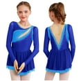 thumbnail image 1 of Miaeowve Robe de Patinage Artistique pour Filles Patinage à Roulettes Danse Ballet Justaucorps Robe Costume de Performance de Danse Bleu Royal 14, 1 of 6