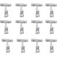 thumbnail image 1 of Merchandise Sign Clip Plastic Sign Clips Clear Label Clip Price Tag Holder Rotatable Clamp Display Holder 12 Piece Clips for for Supermarket Stores Sh, 1 of 5