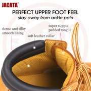 Jacata Work Boots for Men Soft Toe Non Slip Leather Construction Boots (Wheat Size 10)