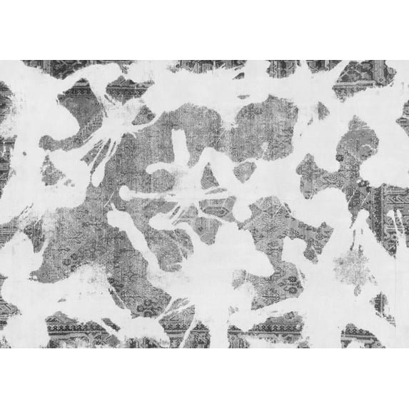 Ahgly Company Indoor Rectangle Abstract Gray Modern Area Rugs, 3' x 5'