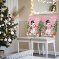 thumbnail image 3 of Winter Winter Snowman Chair Covers Set of 6 Merry Christmas Xmas Tree Elk Pink Bottom Chair Back Covers Stretch Removable Washable Slipcovers Protector for Dining Room Kitchen Party Decor, 3 of 5