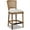 Beige, variant on Triomphe Rattan Wicker High Back Armless Counter Bar Stool Dark Heathered Grey
