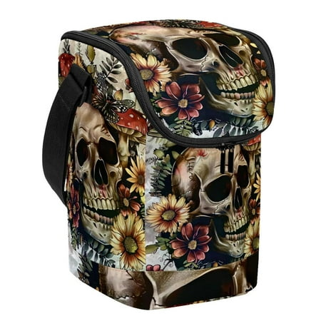

Lightweight Large Lunch Bag Skull Mushroom Sunflowers Reusable Lunch Box for Women Men