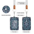 thumbnail image 2 of PU Leather Badge Holder ID Badge Holder with Lanyard for Cards & Credentials Dark Teal Turtle Pattern, 2 of 6