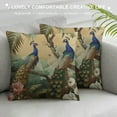 thumbnail image 3 of Shiartex Chinoiserie Oriental Chinese Peacock  Floral Botanical Pillow Covers Decorative  Throw Pillowcase Couch Cushion Cover for Home Decor Living Room Bedroom College Dorm Bed Car White, 3 of 5