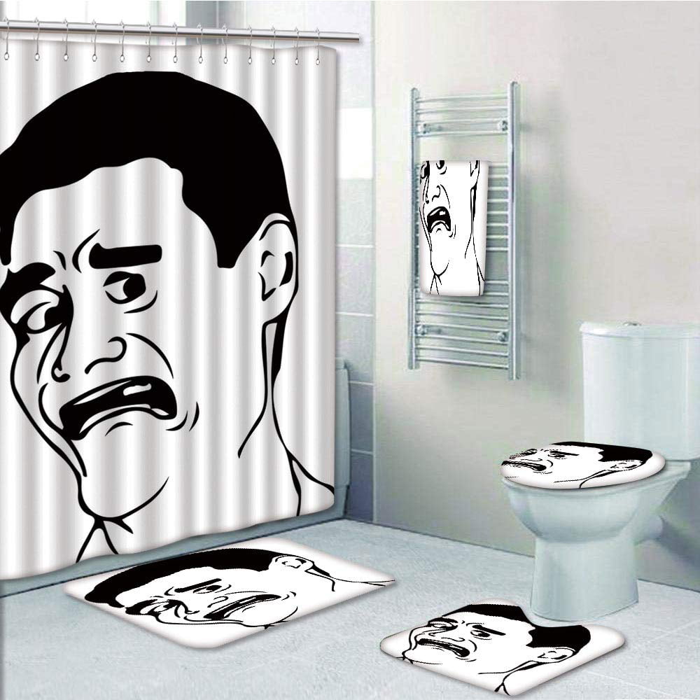 Batman vs Harley Quinn Bathroom Rug Shower Curtain Non Slip Toilet Lid Cover Mat 