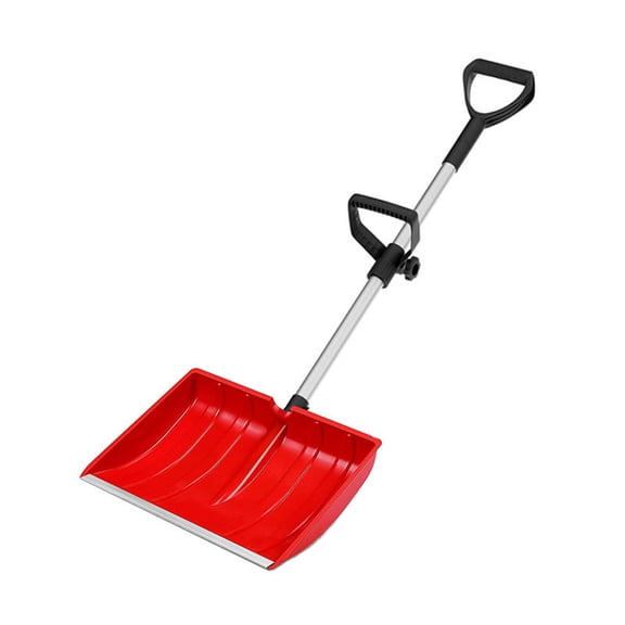 HCBY Heavy Duty Detachable Snow Shovel, Wide 18" Plastic Blade with Aluminum Wear Strip & Ergonomic Auxiliary Handle for Efficient Driveway Snow Removal