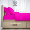 thumbnail image 2 of Full/Queen Duvet Cover Set Hot Pink Color - Egyptian Cotton 400-Thread Count, Zipper Closure Corner Ties, 1 Duvet Cover and 2 Matching Pillow Shams, 2 of 7
