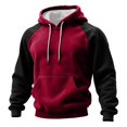 thumbnail image 4 of CONZONE Men's Hoodies Long Sleeve Pullover Hoodie for Men Patchwork Color Workout Hooded Sweatshirts With Pocket, 4 of 6