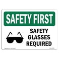 thumbnail image 1 of SignMission OS-SF-A-1218-L-10937 Premier Signe de Sécurité de 12 x 18 Po - Lunettes de Sécurité Requises avec Symbole, 1 of 1