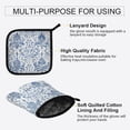 thumbnail image 4 of 2 PCS Oven Baking Gloves Set Heat Resistant Oven Mitt & Pot Holder Set Cooking Mitts Kitchen Home Supplies Vintage Watercolor Floral Pattern, 4 of 5
